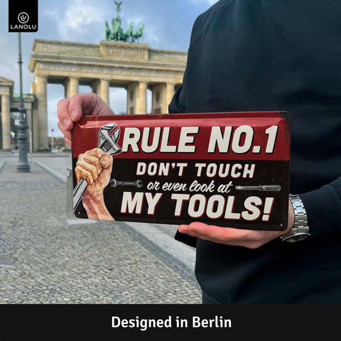 LANOLU Blechschild My Tools My Rules 16x32cm