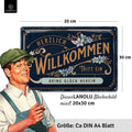 LANOLU Blechschild Herzlich Willkommen 20x30cm