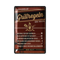 LANOLU Blechschild Grillregeln 20x30cm