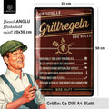 LANOLU Blechschild Grillregeln 20x30cm