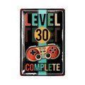 LANOLU Blechschild Geburtstag JAHR LEVEL 30 COMPLETE 20x30cm