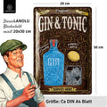 LANOLU Blechschild Gin Tonic Served Here 20x30cm