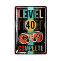 LANOLU Blechschild Geburtstag JAHR LEVEL 40 20x30cm