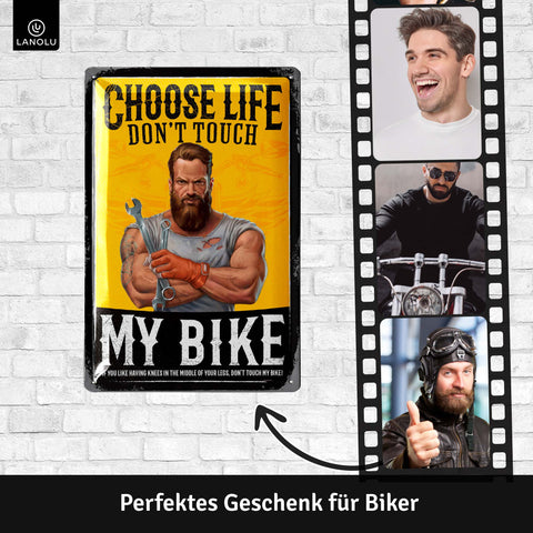 LANOLU Blechschild Choose Life Bike 20x30cm