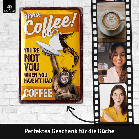 LANOLU Blechschild Drink Coffee 20x30cm