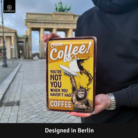 LANOLU Blechschild Drink Coffee 20x30cm