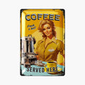LANOLU Blechschild Coffee Woman 20x30cm