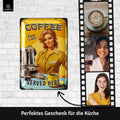 LANOLU Blechschild Coffee Woman 20x30cm