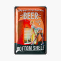 LANOLU Blechschild Beer Bottom Fridge 20x30cm