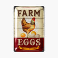 LANOLU Blechschild Farm Eggs 20x30cm
