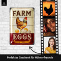 LANOLU Blechschild Farm Eggs 20x30cm