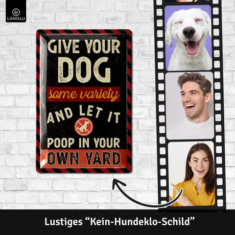 LANOLU Blechschild Dog Poop Outside 20x30cm