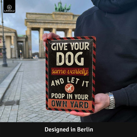 LANOLU Blechschild Dog Poop Outside 20x30cm