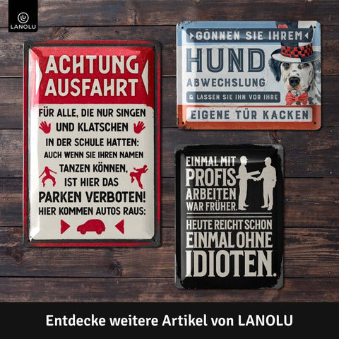 LANOLU Blechschild Dog Poop Outside 20x30cm