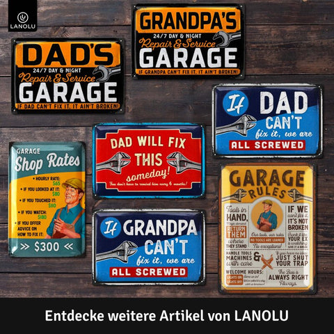 LANOLU Blechschild if Grandpa Cant Fix It 20x30cm