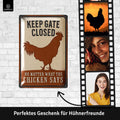 LANOLU Blechschild Gate Closed Chicken 20x30cm