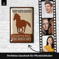 LANOLU Blechschild Gate Closed Horse 20x30cm