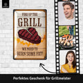 LANOLU Blechschild BBQ Grill 20x30cm