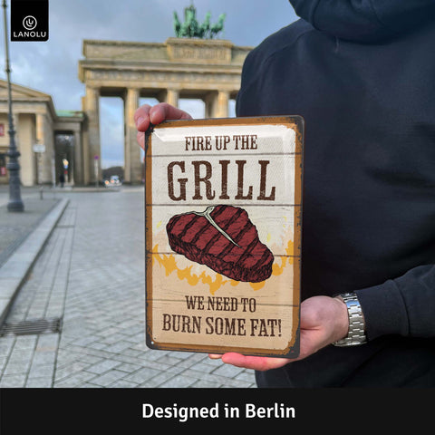 LANOLU Blechschild BBQ Grill 20x30cm