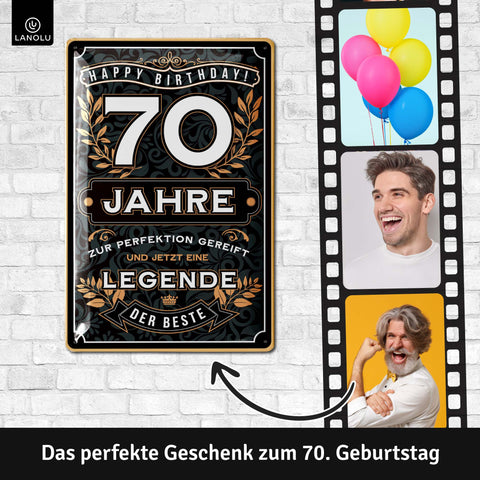 LANOLU Blechschild 70 Jahre Legende 20x30cm