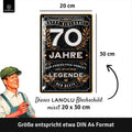 LANOLU Blechschild 70 Jahre Legende 20x30cm