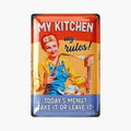 LANOLU Blechschild My Kitchen Rules 20x30cm