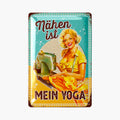 LANOLU Blechschild Nähen Yoga 20x30cm