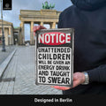 LANOLU Blechschild Notice Childreen 20x30cm