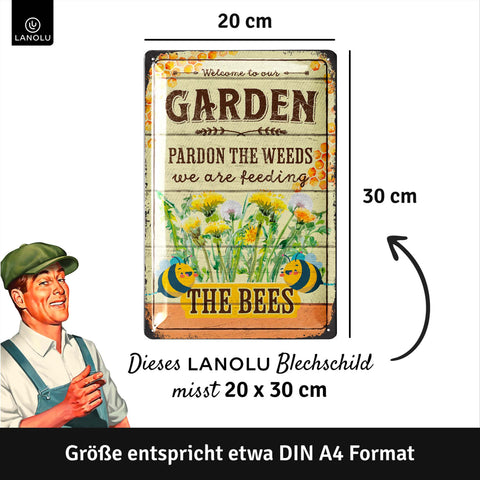 LANOLU Blechschild Pardon The Weeds 20x30cm