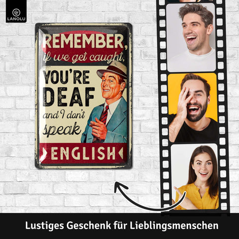 LANOLU Blechschild Remember English 20x30cm