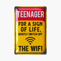 LANOLU Blechschild Teenager Wifi 20x30cm