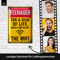 LANOLU Blechschild Teenager Wifi 20x30cm