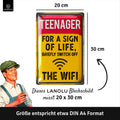 LANOLU Blechschild Teenager Wifi 20x30cm