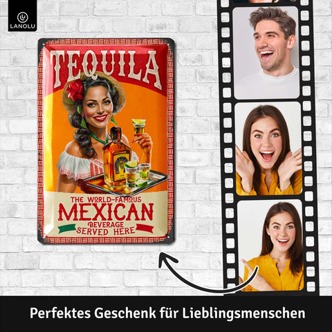 LANOLU Blechschild Tequila Woman 20x30cm