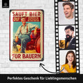 LANOLU Blechschild Sauft Bier Bauern 20x30cm