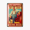 LANOLU Blechschild Volunteer Beer 20x30cm