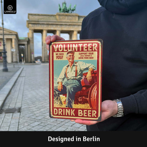 LANOLU Blechschild Volunteer Beer 20x30cm