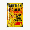 LANOLU Blechschild Crazy Chicken Lady 20x30cm