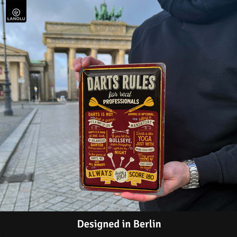 LANOLU Blechschild Dart Rules ENG 20x30cm
