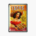 LANOLU Blechschild Tacos 20x30cm