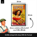 LANOLU Blechschild Tacos 20x30cm