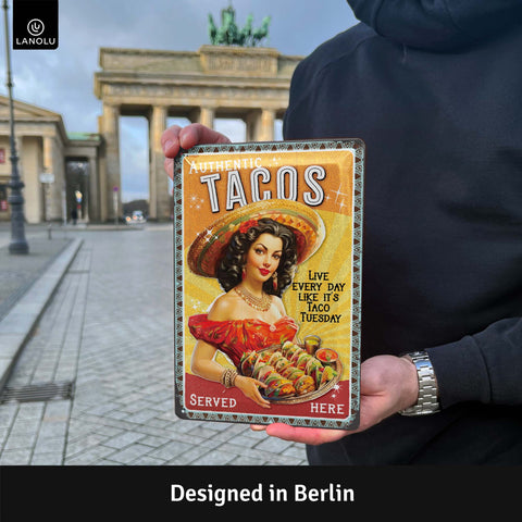 LANOLU Blechschild Tacos 20x30cm
