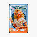 LANOLU Blechschild Ice Cream Blondine 20x30cm