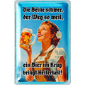 LANOLU Retro Blechschild Die Beine schwer der Weg so weit 20x30cm