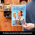 LANOLU Retro Blechschild Die Beine schwer der Weg so weit 20x30cm