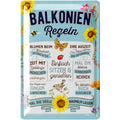 LANOLU Retro Blechschild Balkonien-Regeln 20x30cm