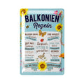 LANOLU Retro Blechschild Balkonien-Regeln 20x30cm