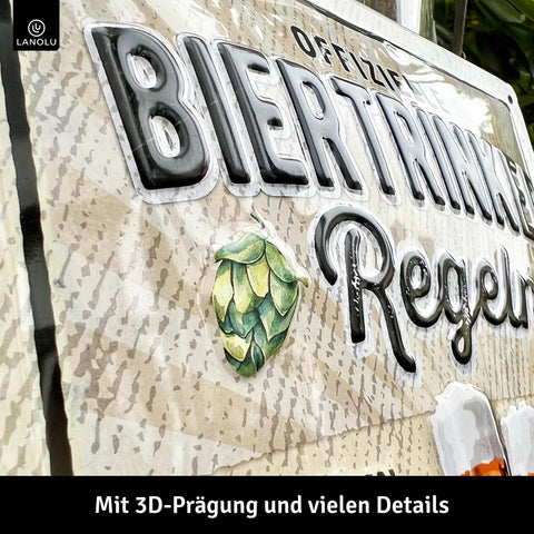 LANOLU Retro Blechschild Biertrinker Regeln 20x30cm