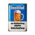 LANOLU Retro Blechschild Institut zur Bekämpfung akuter Unterhopfung 20x30cm