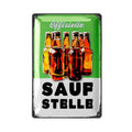 LANOLU Retro Blechschild Saufstelle 20x30cm